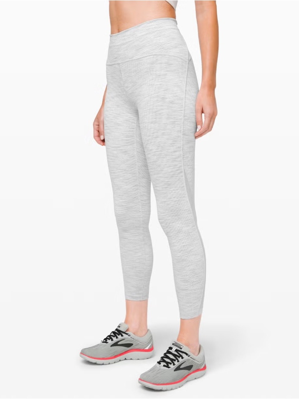 Lululemon Train Times 7/8 High-Rise Heathered White Leggings